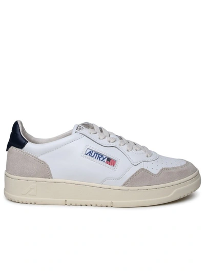 Shop Autry Two-tone Leather Sneakers In White