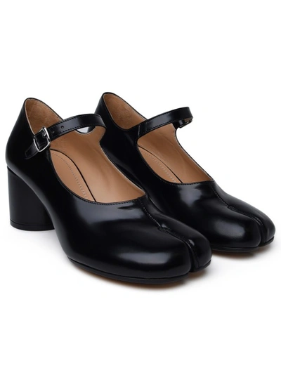 Maison Margiela Tabi Leather Pumps In Black