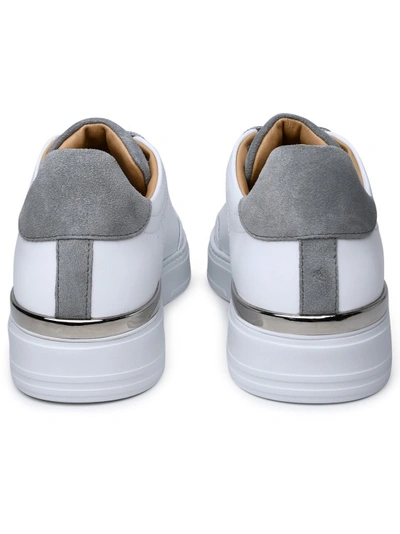 Shop Philipp Plein White Leather Sneakers