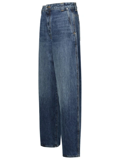 Shop Khaite Bacall Blue Cotton Jeans