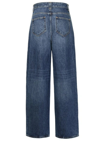 Shop Khaite Bacall Blue Cotton Jeans