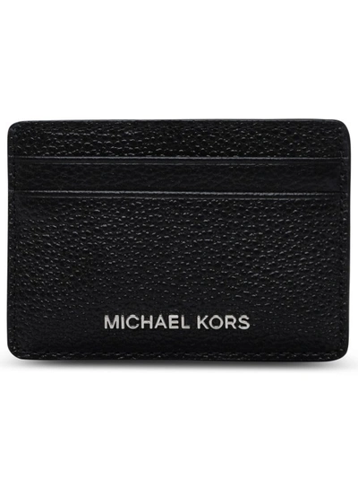 Shop Michael Michael Kors Jet Setcard Holder In Black Leather