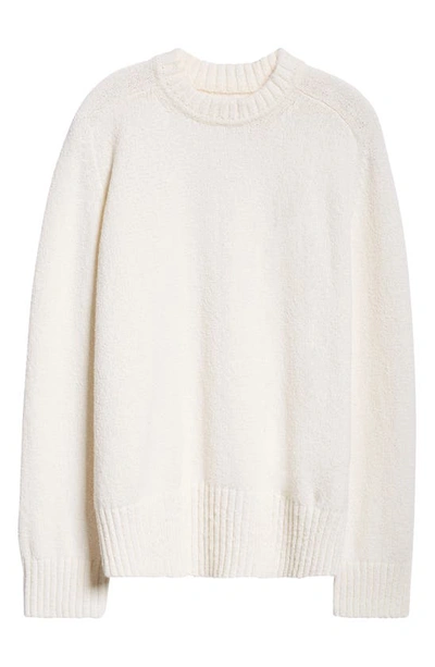 Shop Loulou Studio Canillo Cotton Blend Crewneck Sweater In Rice Ivory