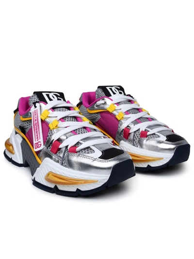 Shop Dolce & Gabbana Multicolor Leather Blend Sneakers In Pink