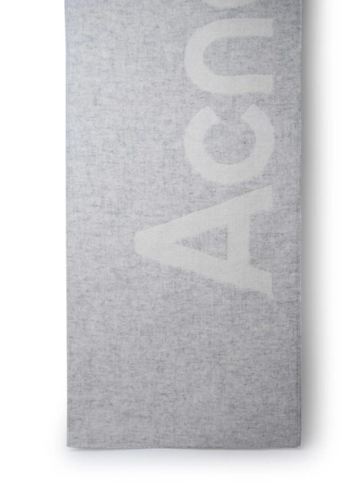 Shop Acne Studios Grey Wool Blend Scarf
