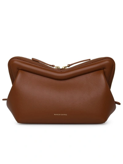Shop Mansur Gavriel Mini Frame Shoulder Bag In Brown Leather