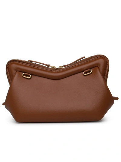 Shop Mansur Gavriel Mini Frame Shoulder Bag In Brown Leather