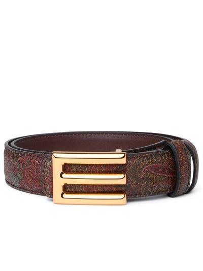 Shop Etro Brown Leather Belt