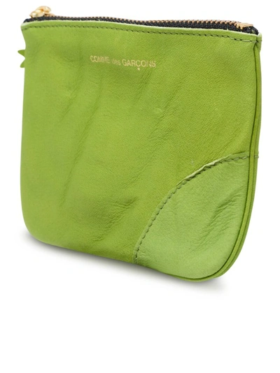 Shop Comme Des Garçons Green Leather Card Holder