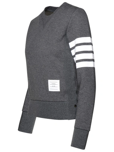 Shop Thom Browne Gray Cotton Sweatshirt In Grey