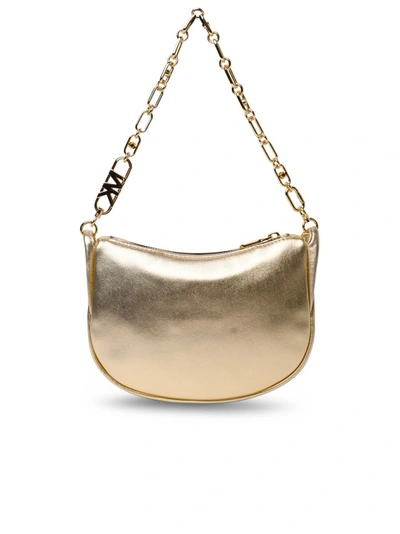 Shop Michael Michael Kors Kendall Clutch Bag In Pale Gold Leather In Neutrals