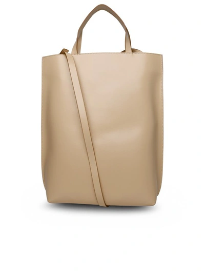 Shop Ganni Cream Leather Bag In Neutrals