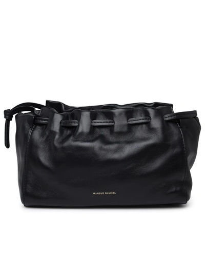 Shop Mansur Gavriel Small Bloom Shoulder Bag In Black Leather