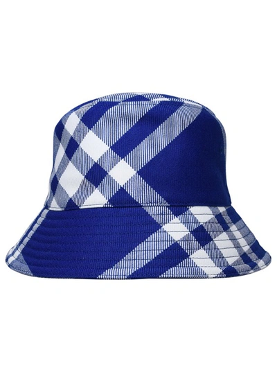 Shop Burberry Two-tone Wool Blend Hat In Blue