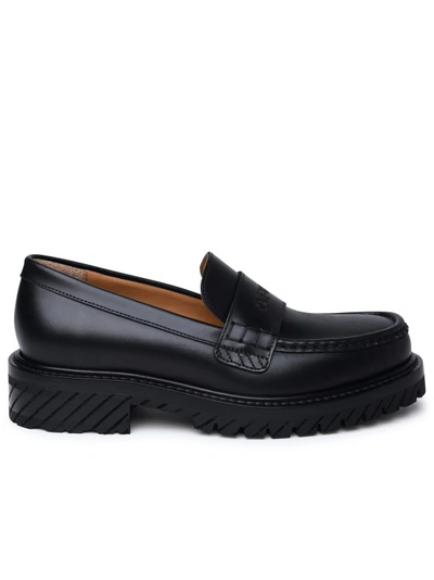 Shop Off-white Black Leather Loafers