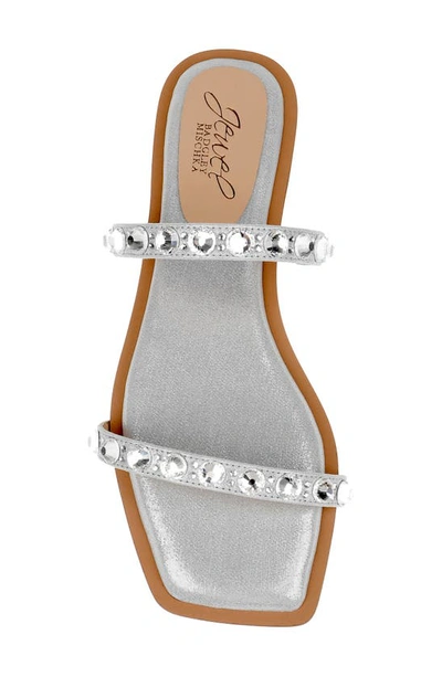Shop Jewel Badgley Mischka Honesty Slide Sandal In Silver