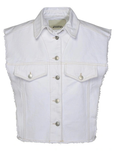 Shop Isabel Marant Étoile Tyra Jeans Vest In White