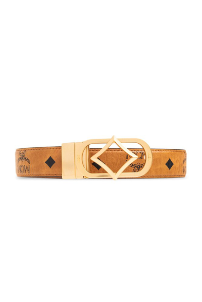 Shop Mcm Diamond Reversible Belt In Brown