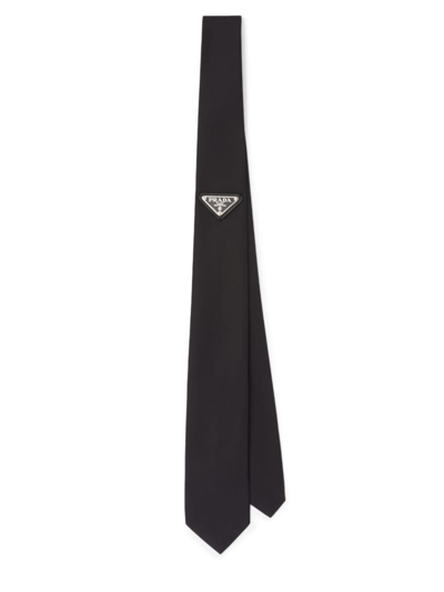 Shop Prada Men's Re-nylon Gabardine Tie In Black