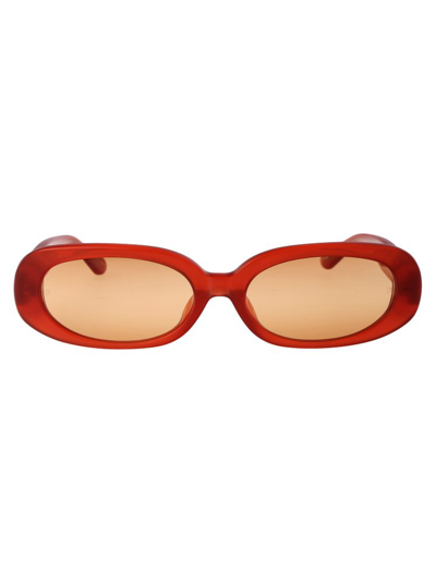 Shop Linda Farrow X Rowen Rose Cara Oval Frame Sunglasses In Orange
