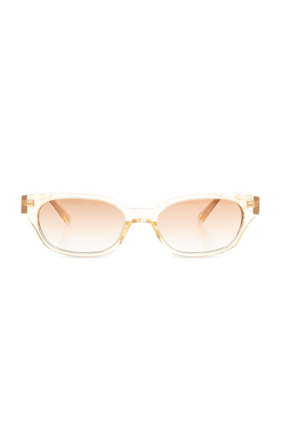 Shop Linda Farrow X Magda Butrym Rectangle Frame Sunglasses In Beige