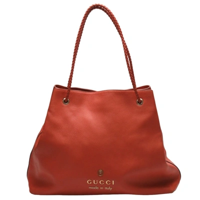 Shop Gucci Orange Leather Tote Bag ()