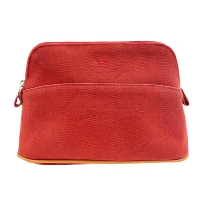 Shop Hermes Hermès Bolide Red Canvas Clutch Bag ()