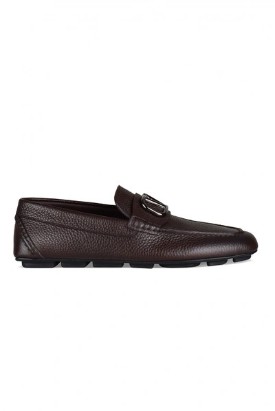 Valentino Garavani Vlogo Signature Grainy Calfskin Driving Shoe