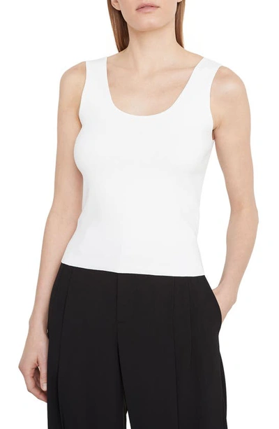 Shop Vince Scoop Neck Tank In Optic White