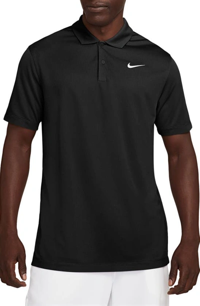 Shop Nike Core Dri-fit Polo In Black/ White