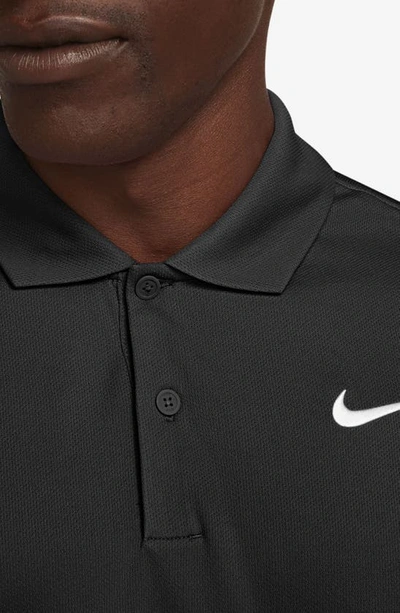 Shop Nike Core Dri-fit Polo In Black/ White