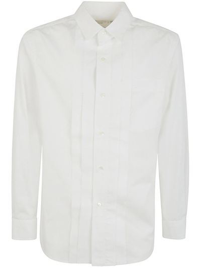 Shop Sacai Long Sleeved Buttoned Shirt In White