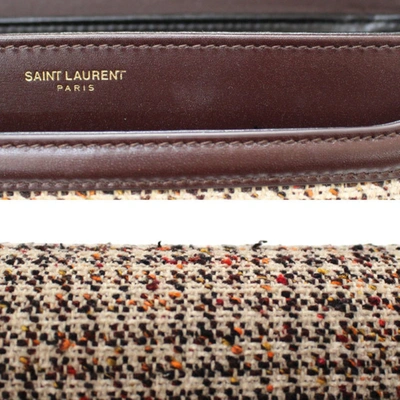 Shop Saint Laurent Solferino Beige Tweed Shoulder Bag ()
