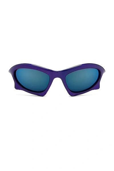 Shop Balenciaga Bat Sunglasses In Blue