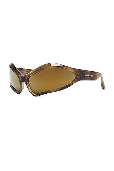 Shop Balenciaga Fennec Sunglasses In Shiny Classic Horn
