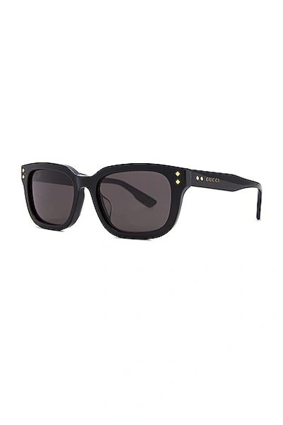 Shop Gucci Square Sunglasses In Black & Grey