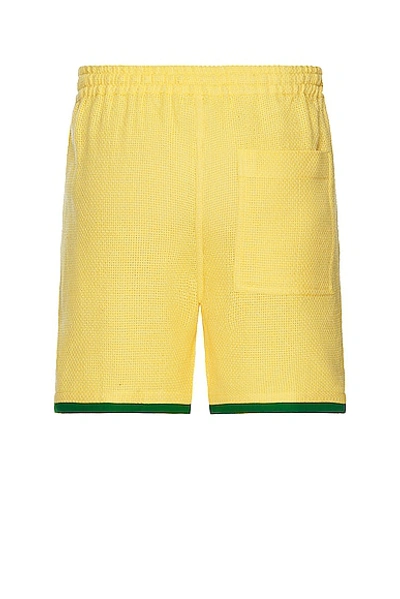 Shop Harago Embroidered Shorts In Yellow