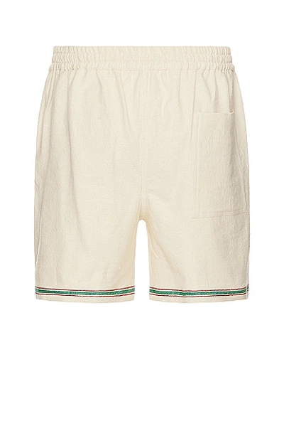 Shop Harago Embroidered Shorts In Off White