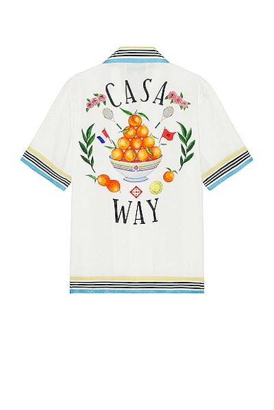 Shop Casablanca Cuban Collar Short Sleeve Shirt In Casa Way