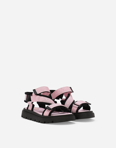 Shop Dolce & Gabbana Gros-grain Sandals In Pink
