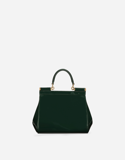 Dolce & Gabbana Medium Sicily Top Handle Bag In Dauphine Leather In グリーン