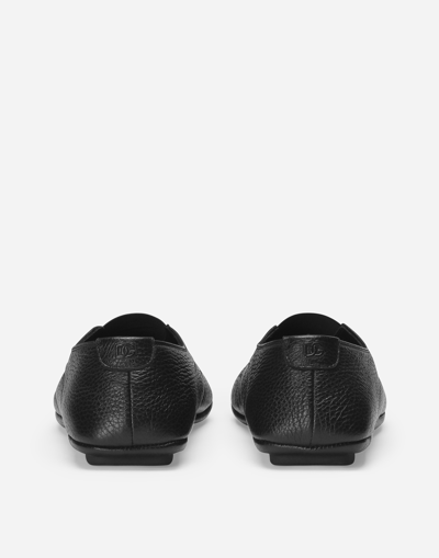 Shop Dolce & Gabbana Deerskin Slippers In Black