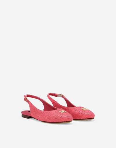 Shop Dolce & Gabbana Lace Slingbacks In Fuchsia