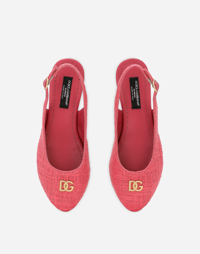 Shop Dolce & Gabbana Lace Slingbacks In Fuchsia