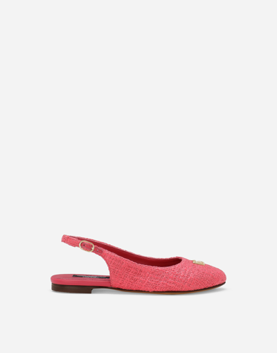 Shop Dolce & Gabbana Lace Slingbacks In Fuchsia