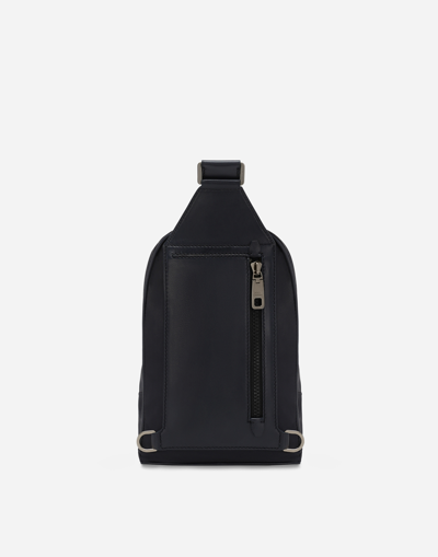 Shop Dolce & Gabbana Nylon Crossbody Backpack In ブルー