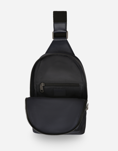 Shop Dolce & Gabbana Nylon Crossbody Backpack In ブルー