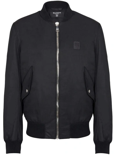Shop Balmain Bomber Jacket With Application In Black