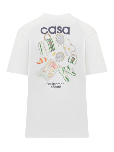 Shop Casablanca T-shirt Equipement Sportif In White
