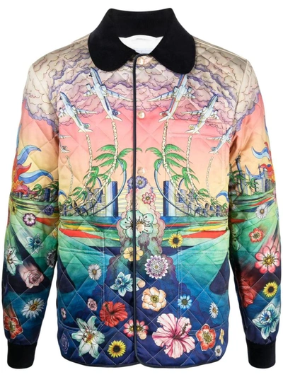 Shop Casablanca L`envol Jacket With Print In Multicolour